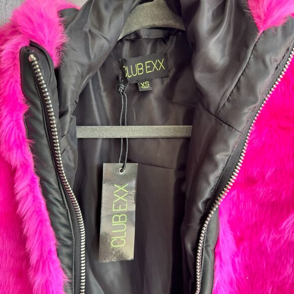 CLUB EXX / Dolls Kill Pink Fur Jacket - Never Worn, Size XS - Picture 3 of 10